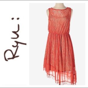 New Ryu Overlay Lace Red Dress